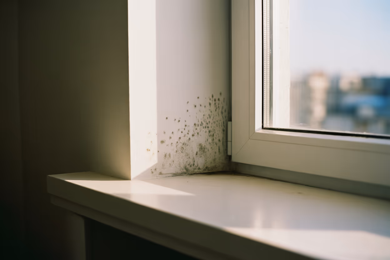 oberfl chlicher schimmel an fensterlaibung in wohnung typische stelle f r schimm